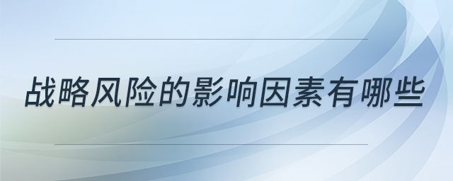 戰(zhàn)略風險的影響因素有哪些