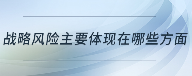 戰(zhàn)略風險主要體現(xiàn)在哪些方面