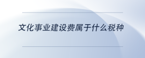 文化事業(yè)建設(shè)費(fèi)屬于什么稅種