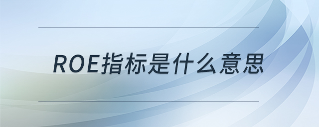 ROE指標是什么意思