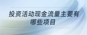 投資活動現(xiàn)金流量主要有哪些項(xiàng)目