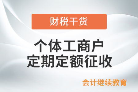 個體工商戶定期定額征收是什么意思？包括哪些？