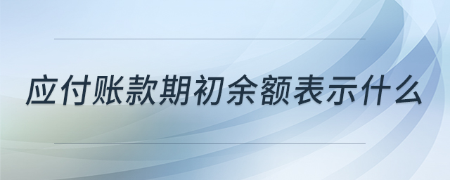 應付賬款期初余額表示什么