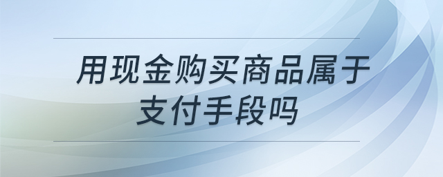 用現(xiàn)金購(gòu)買商品屬于支付手段嗎