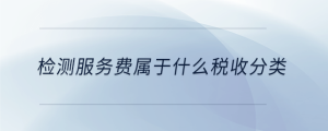 檢測(cè)服務(wù)費(fèi)屬于什么稅收分類