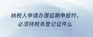 納稅人申請辦理延期申報時，必須持稅務(wù)登記證件么
