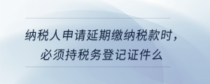 納稅人申請(qǐng)延期繳納稅款時(shí)，必須持稅務(wù)登記證件么