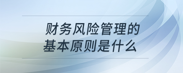 財務風險管理的基本原則是什么