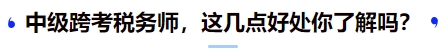 中級(jí)跨考稅務(wù)師，這幾點(diǎn)好處你了解嗎？