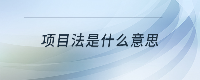 項目法是什么意思