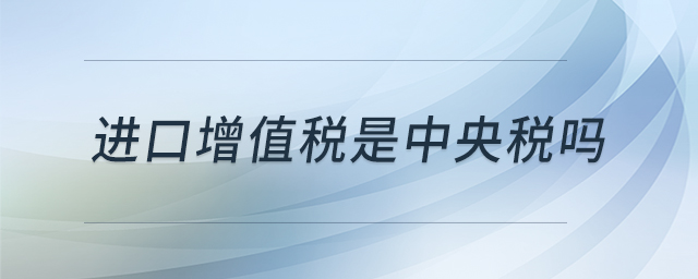 進口增值稅是中央稅嗎