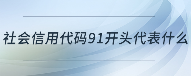 社會(huì)信用代碼91開(kāi)頭代表什么