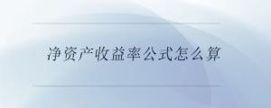 凈資產(chǎn)收益率公式怎么算