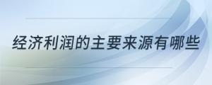 經(jīng)濟利潤的主要來源有哪些