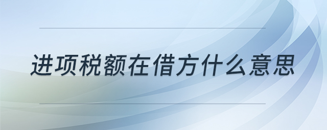 進(jìn)項(xiàng)稅額在借方什么意思