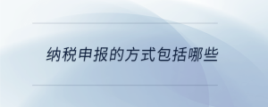 納稅申報(bào)的方式包括哪些