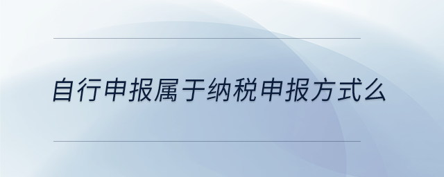 自行申報(bào)屬于納稅申報(bào)方式么