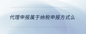 代理申報(bào)屬于納稅申報(bào)方式么