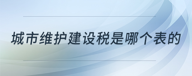 城市維護建設(shè)稅是哪個表的