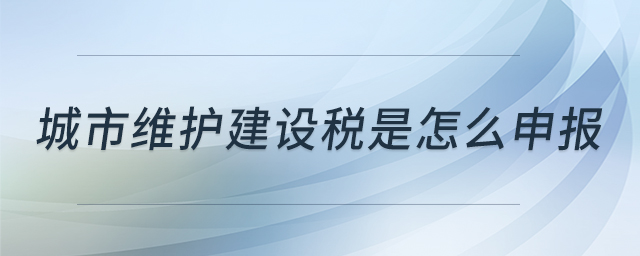 城市維護(hù)建設(shè)稅是怎么申報(bào)