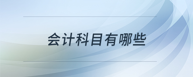 會計(jì)科目有哪些