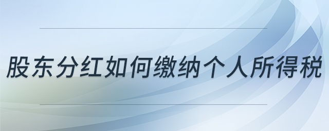 股東分紅如何繳納個(gè)人所得稅