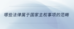 哪些法律屬于國(guó)家主權(quán)事項(xiàng)的范疇